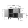 Blue Painted Small Storage Sideboard with Oak